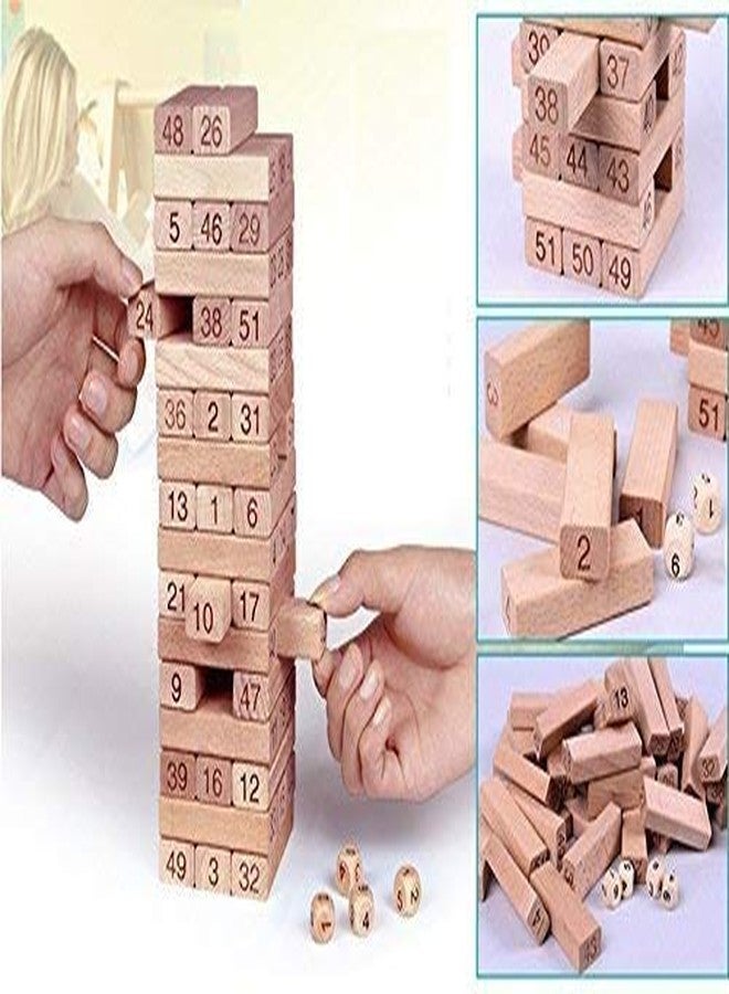 BELARO Wooden Building Blocks Puzzle Set, Educational Construction Toy, 54 Pieces, Traditional Stacking Game (Wooden Building Blocks Puzzle - 54 PCS) - Image 4